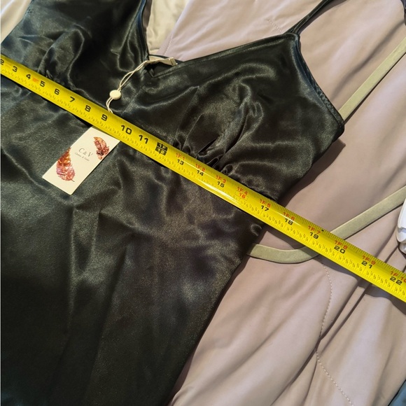 Dark green Chelsea & Violet satin slip dress NWT JUNIORS LARGE - Picture 5 of 6